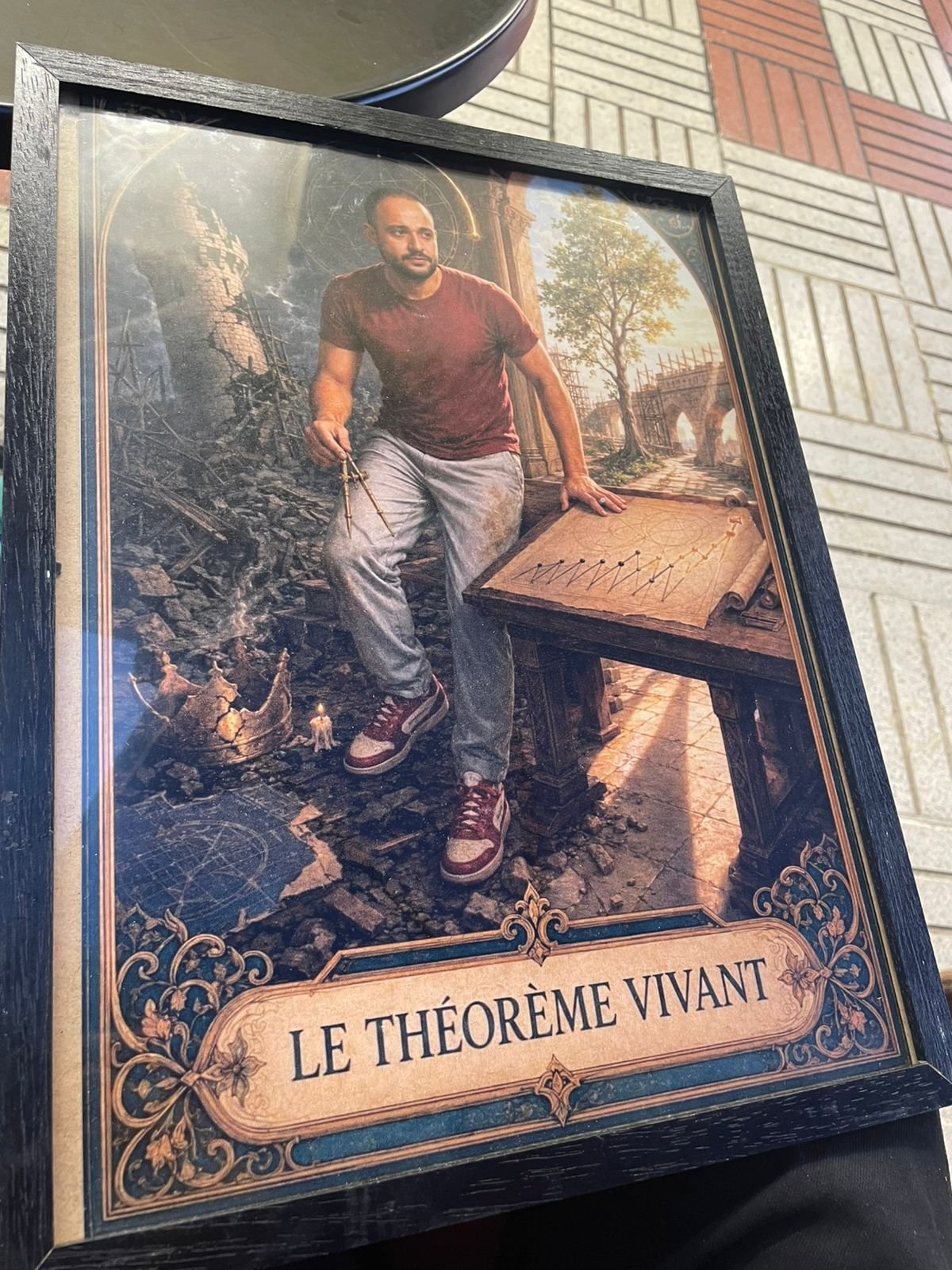 Portrait personnalisé Le Théorème Vivant reçu par un client VibeArt