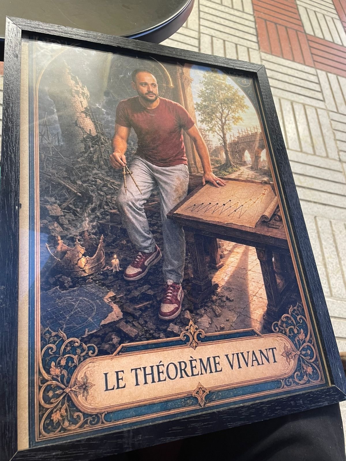 Gros plan sur le tableau personnalisé Le Théorème Vivant